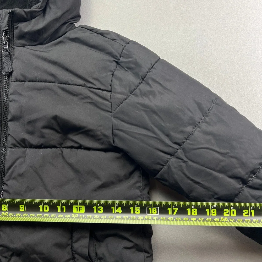 Swiss Tech Puffer Jacket Kids Small 6-7 Black Hooded Full Zip Thermal Insulated